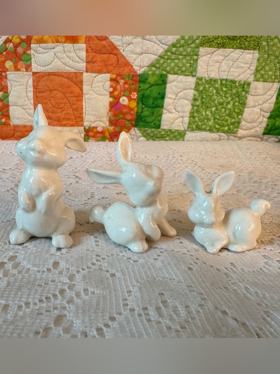 Norcrest Other - Vintage Norcrest Bunny Rabbit Figurines Mid-century Decor Set of 3 1950-60's